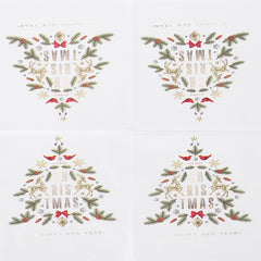 20pcs Christmas Printed Napkins for Holiday Decoration