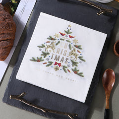 20pcs Christmas Printed Napkins for Holiday Decoration