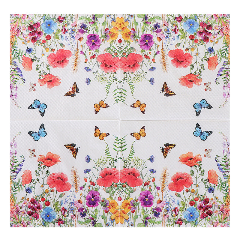 20pcs Spring Butterfly Flower Napkins for Holiday Party Wedding Decor