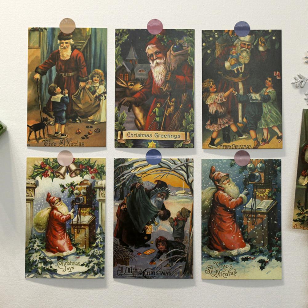 30pcs Vintage Christmas Greeting Cards Xmas Cards Postcard Set