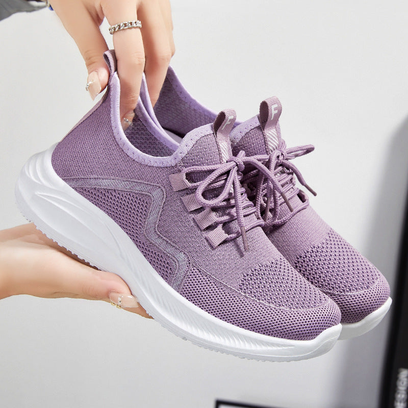 Women's Breathable Walking Shoes Lace-Up Non-Slip Sneakers