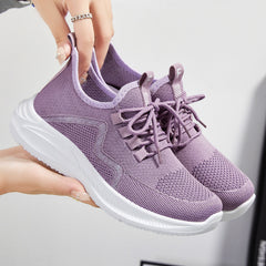 Women's Breathable Walking Shoes Lace-Up Non-Slip Sneakers