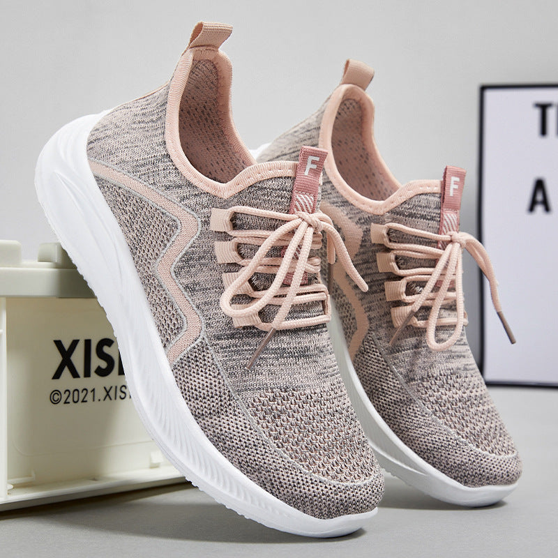 Women's Breathable Walking Shoes Lace-Up Non-Slip Sneakers