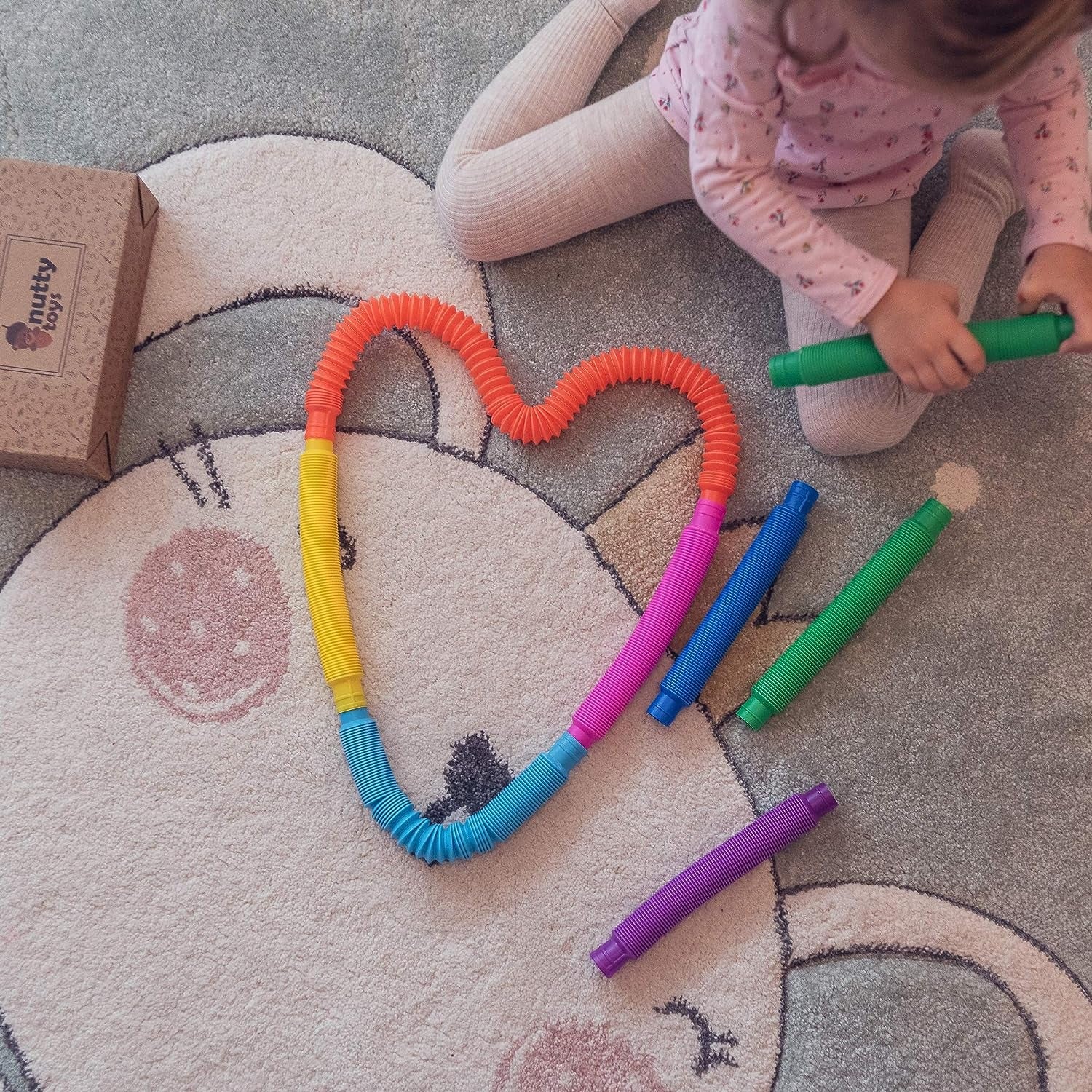 8pcs Colorful Pop Tubes Sensory Toys - Fine Motor Skills, ADHD