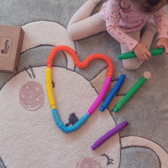 8pcs Colorful Pop Tubes Sensory Toys - Fine Motor Skills, ADHD
