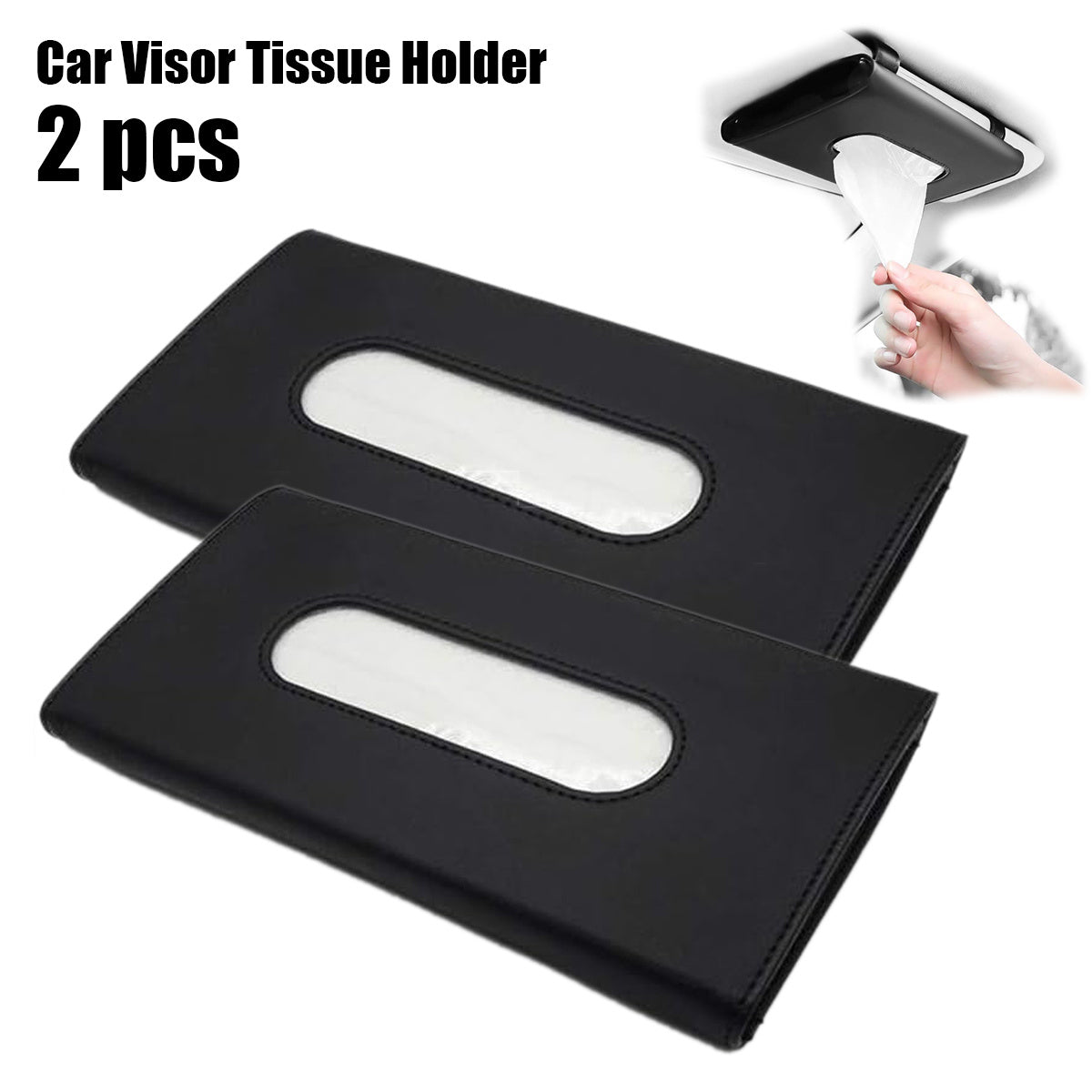 2pcs Car Visor Tissue Holder Solid Auto Tissue Case Car Interior Accessories