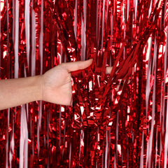 2pcs Foil Fringe Curtain Backdrop Party Decor