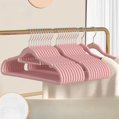 10pcs Velvet Hanger Non Slip Clothes Hanging Rack