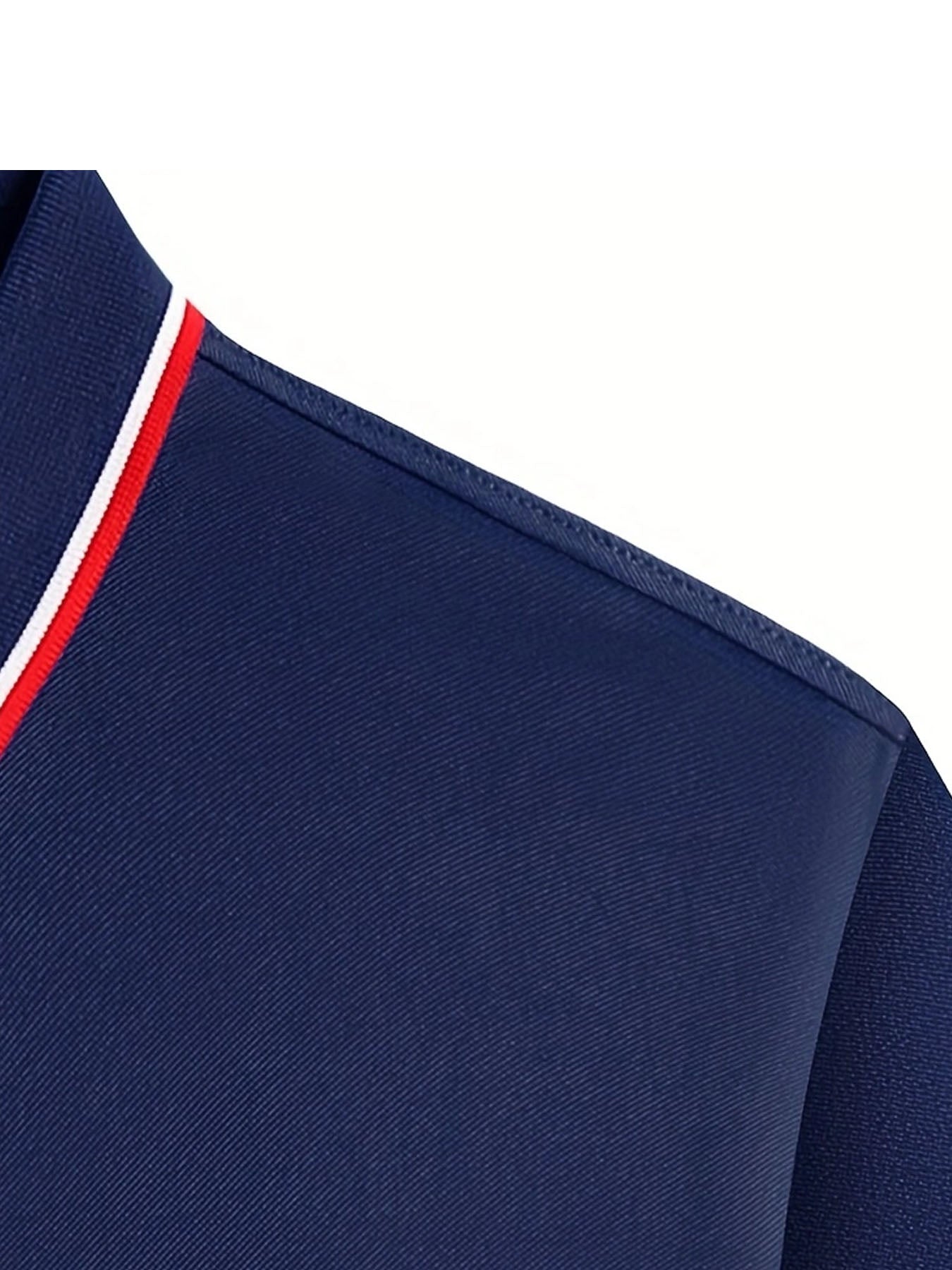 Men's Contrast Binding Short Sleeve Lapel Golf Shirt