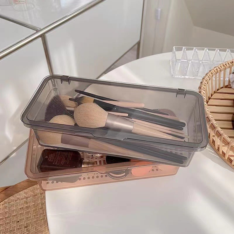Transparent Dust-proof Storage Box With Cover for Makeup and Beauty Items