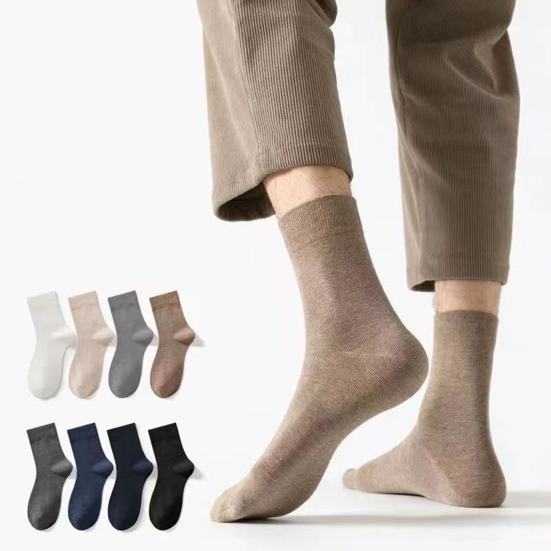 5Pairs Antibacterial Crew Socks for Spring & Autumn
