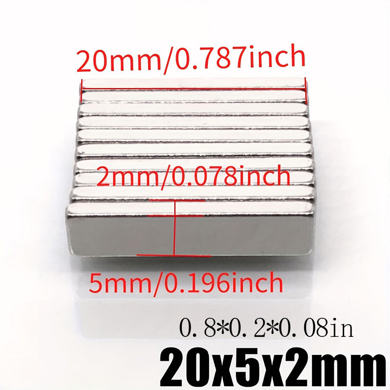 10pcs Square Strong Magnets 20x5x2mm NdFeB Door Curtain Screen Magnets