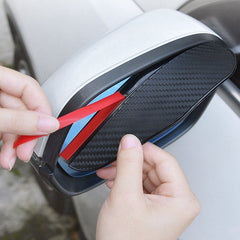 Carbon Fiber Car Rearview Mirror Rain Cover Shield Eyebrow