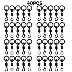 40PCS Carp Fishing Swivels with Solid Ring Quick Change Fishing Hook Swivels