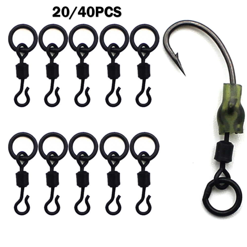 40PCS Carp Fishing Swivels with Solid Ring Quick Change Fishing Hook Swivels