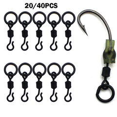 40PCS Carp Fishing Swivels with Solid Ring Quick Change Fishing Hook Swivels