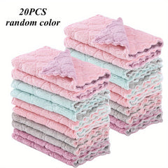10/20pcs Cleaning Towel Set for Dishes, Daily Use & Camping - 9.4in x 5.5in