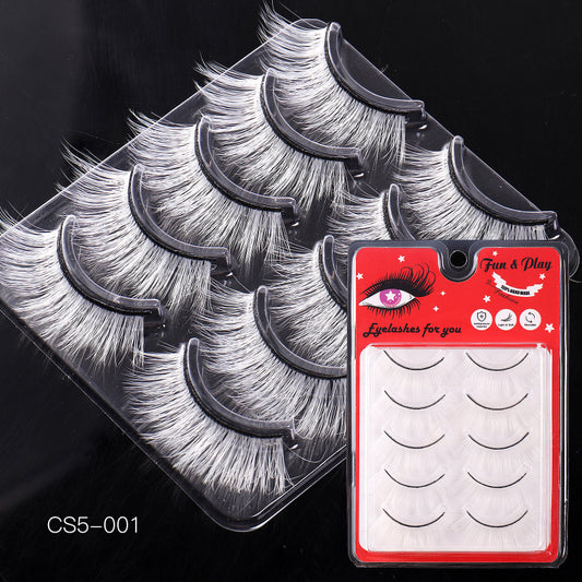 5 Pairs False Eyelashes Stage Party Halloween Makeup Eye Lashes