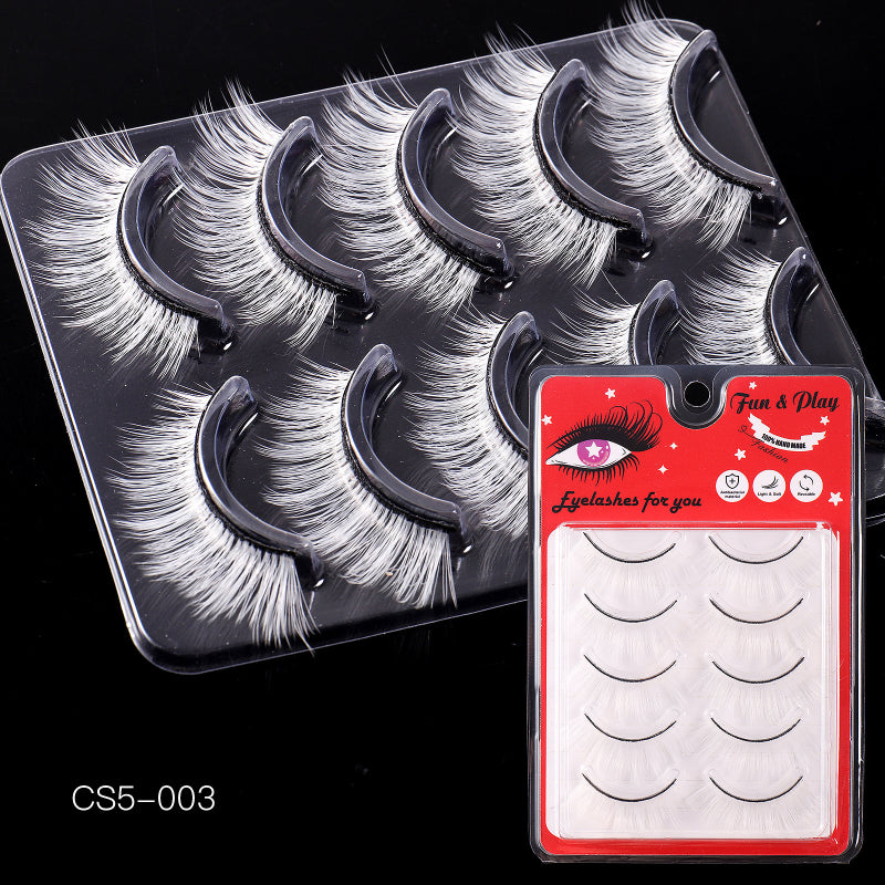 5 Pairs False Eyelashes Stage Party Halloween Makeup Eye Lashes