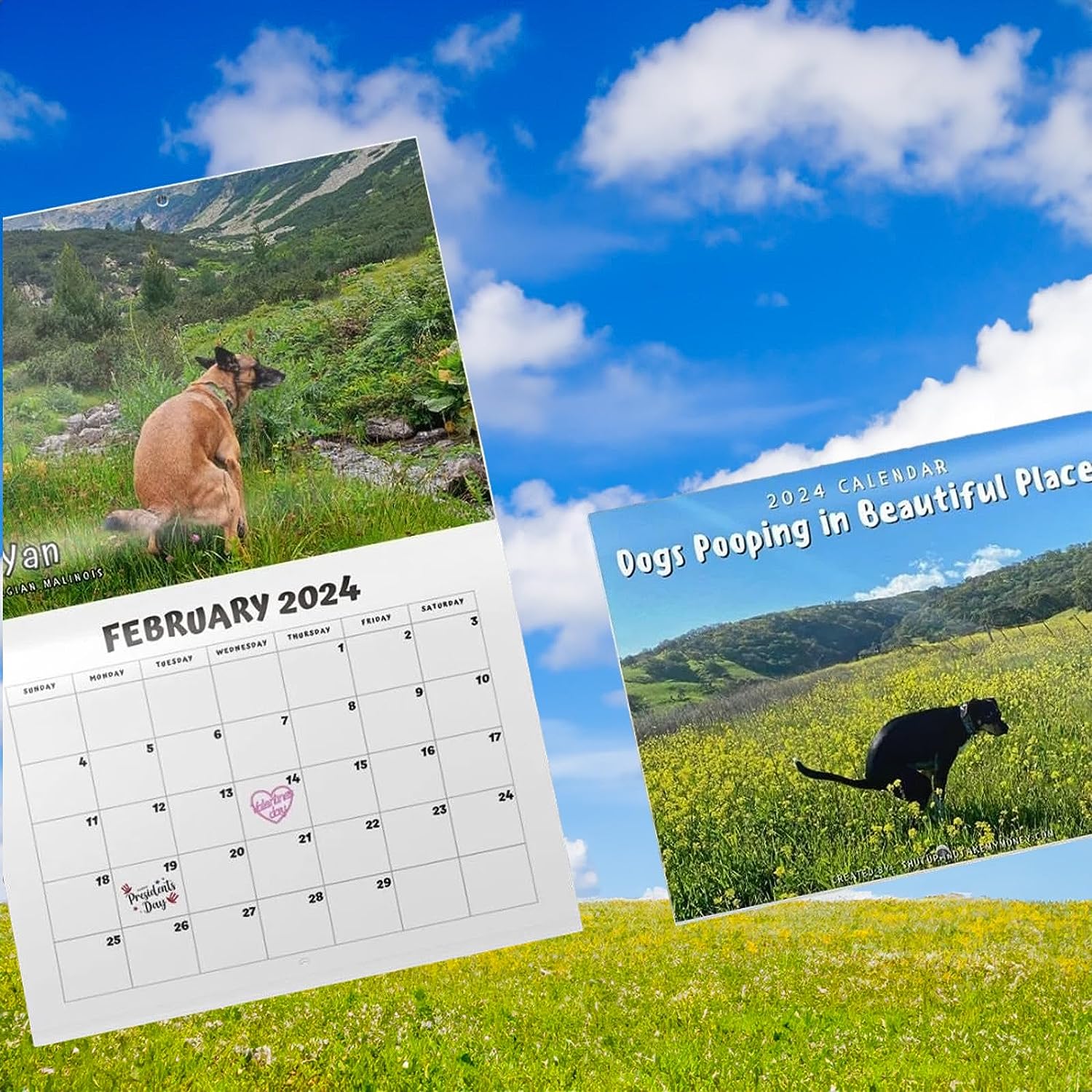 Pooping Dogs Calendar Funny Gift For Family And Friends