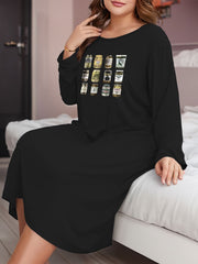 Lounge Dress Women's Cucumber Can Print Nightdress