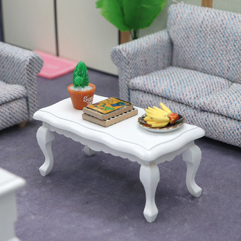 Wooden Small Table Mini House Accessories Christmas Decor