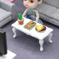 Wooden Small Table Mini House Accessories Christmas Decor
