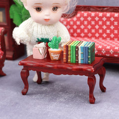 Wooden Small Table Mini House Accessories Christmas Decor