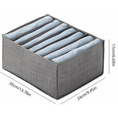 Clothing Storage Compartment Organizer for Jeans, Washable Closet Divider Boxes