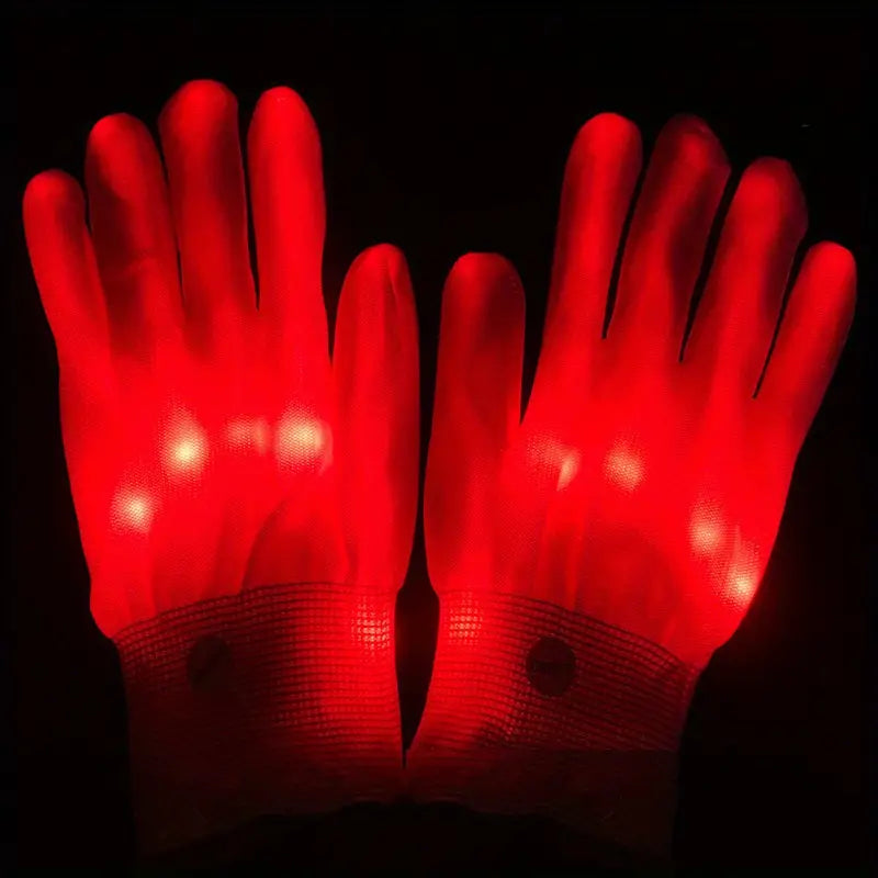 2pcs LED Colored Luminous Performance Gloves Hand Bone Luminous Gloves