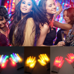 2pcs LED Colored Luminous Performance Gloves Hand Bone Luminous Gloves