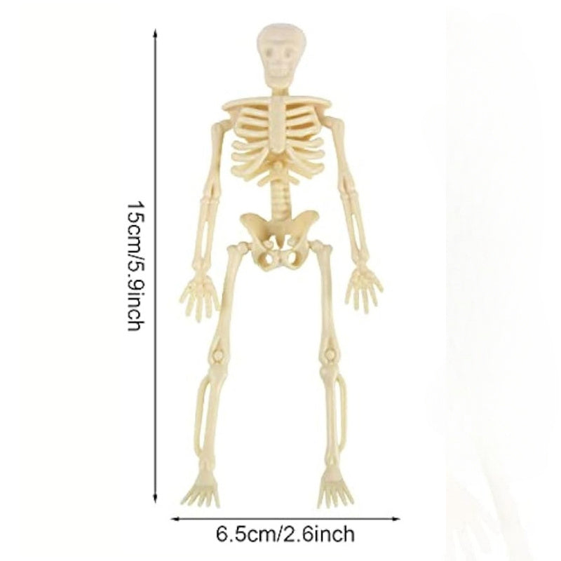 12pcs Mini Skeleton Figurines for Halloween Haunted House Decor