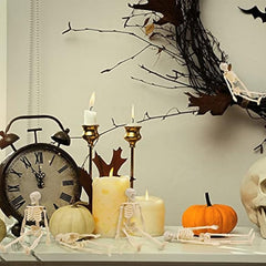 12pcs Mini Skeleton Figurines for Halloween Haunted House Decor