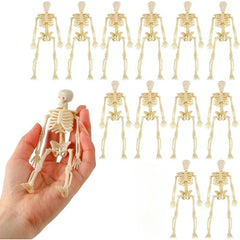 12pcs Mini Skeleton Figurines for Halloween Haunted House Decor