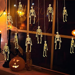 12pcs Mini Skeleton Figurines for Halloween Haunted House Decor