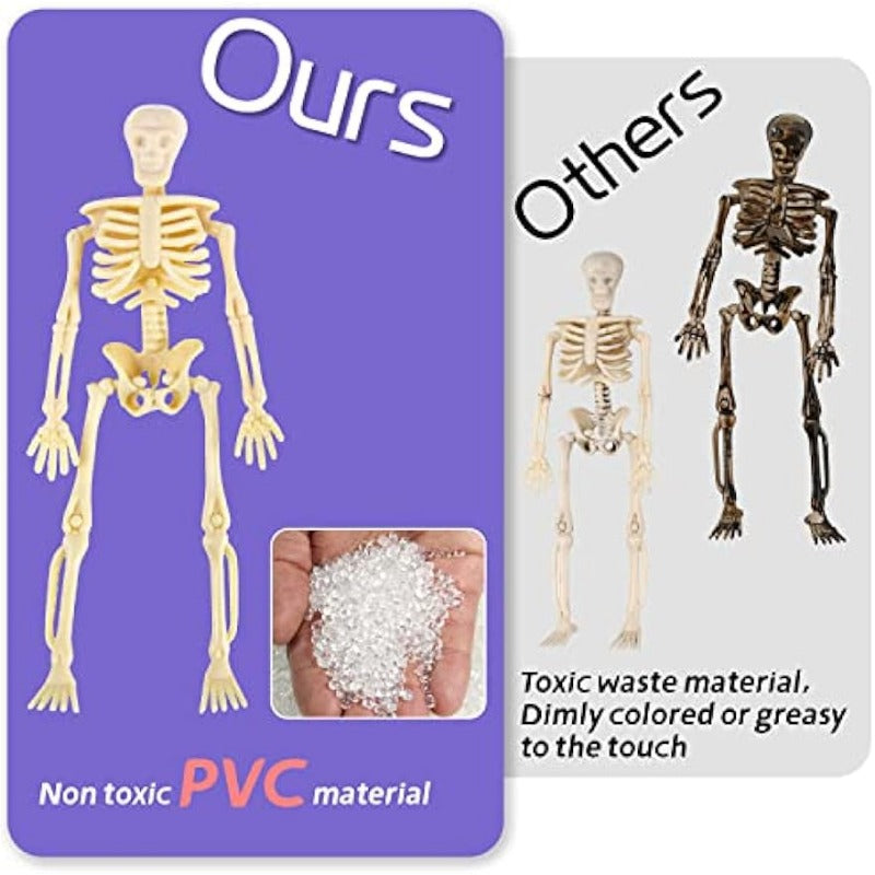 12pcs Mini Skeleton Figurines for Halloween Haunted House Decor