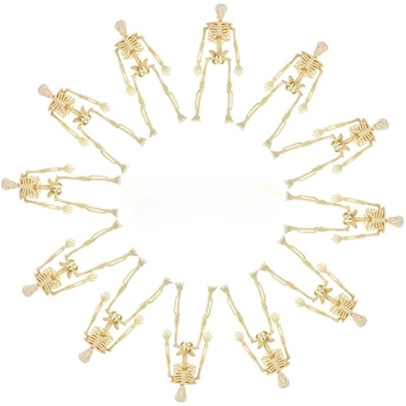 12pcs Mini Skeleton Figurines for Halloween Haunted House Decor