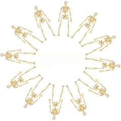 12pcs Mini Skeleton Figurines for Halloween Haunted House Decor