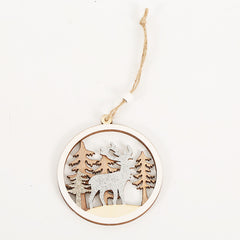 Wooden Elk & Tree Wall Hanging Decoration