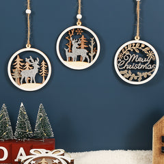Wooden Elk & Tree Wall Hanging Decoration