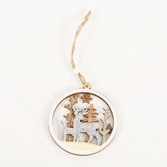Wooden Elk & Tree Wall Hanging Decoration