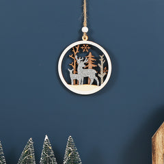 Wooden Elk & Tree Wall Hanging Decoration