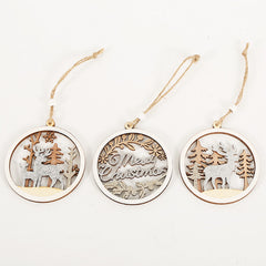 Wooden Elk & Tree Wall Hanging Decoration