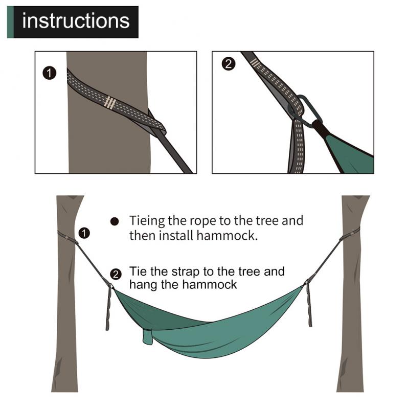 2pcs Hammock Strap Camping Garden Swing Straps 250KG Load Tree Hanging 2m