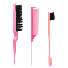 3pcs Sleek Hair Brush For Braid Styling