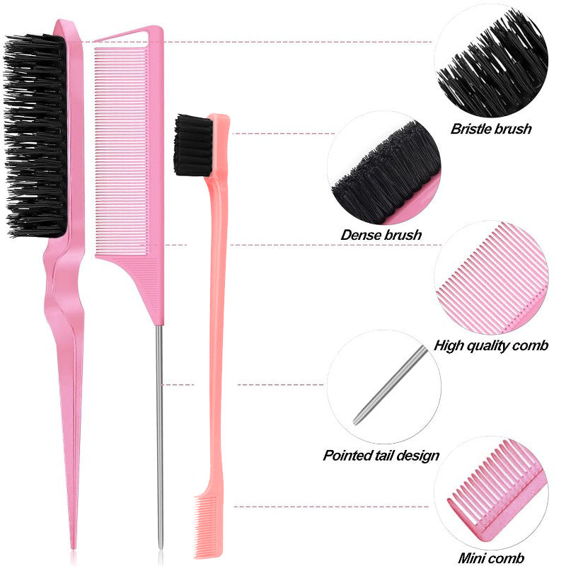 3pcs Sleek Hair Brush For Braid Styling