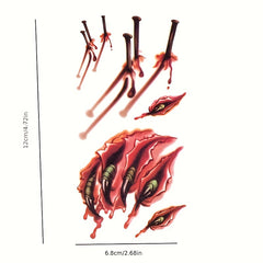 Realistic Gory Halloween Wound Tattoo Stickers (1pc/3pcs/10pcs)