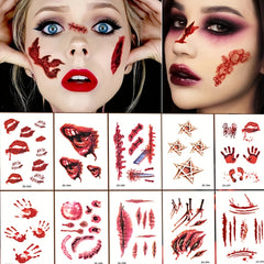 Realistic Gory Halloween Wound Tattoo Stickers (1pc/3pcs/10pcs)
