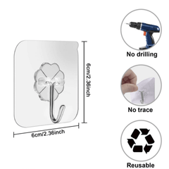10pcs Adhesive Hooks Stainless Heavy Duty Hooks for Bathroom Kitchen