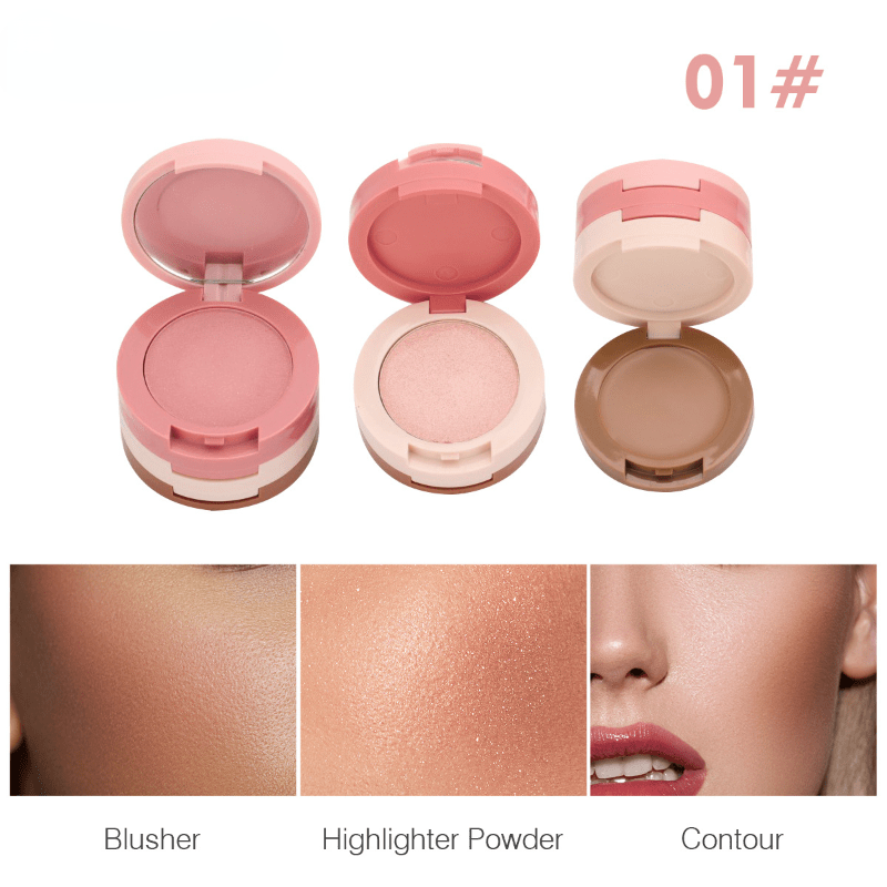 Contouring Blush Palette Highlighter Shadow Cover Blemishes Brighten V Face